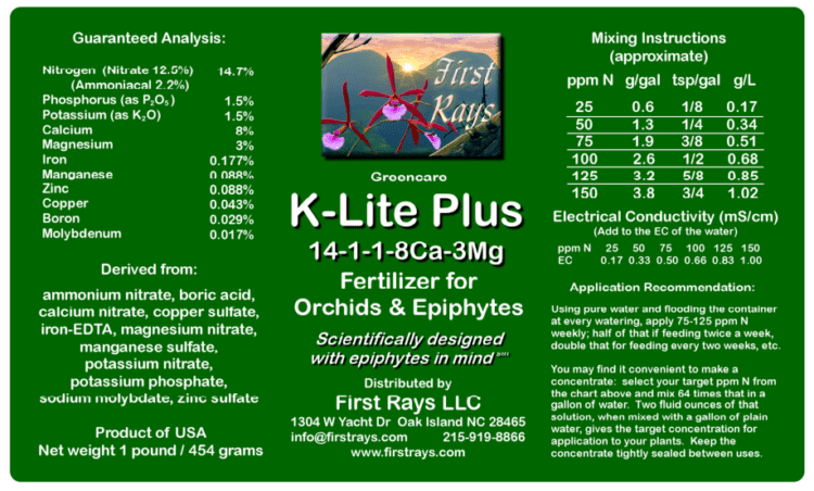 K-Lite Plus Orchid/Epiphyte Fertilizer